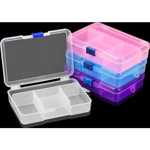 5 Grid Sliding Buckle Transparent Plastic Box Ring Hanging Type Fixed Insert Jewelry Accessory Storage Box Storage Box