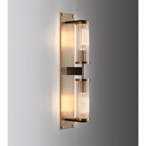 Light luxury living room wall lamp Simple dining room background wall copper lamps Postmodern designer bedroom bedside light