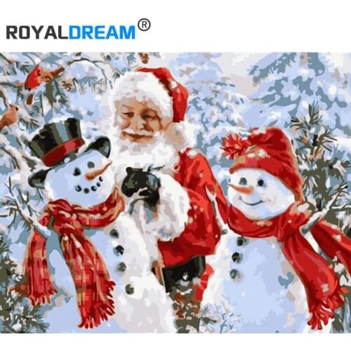 ROYALDREAM A Snowman On Christmas Canvas Painting For Living Room Wall Art Home Decor
