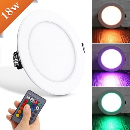LED Panel Light Round18W 3 Model LED Lamp Double Color Panel Light RGB With Remote Control LED Panel Global Lighting