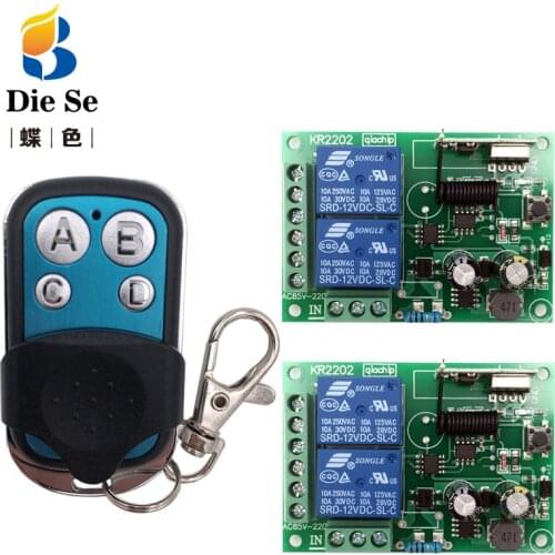 433MHz Wireless Universal Remote Control AC 220V 2CH rf Relay Receiver and Transmitter for Universal Light and Bulb Control