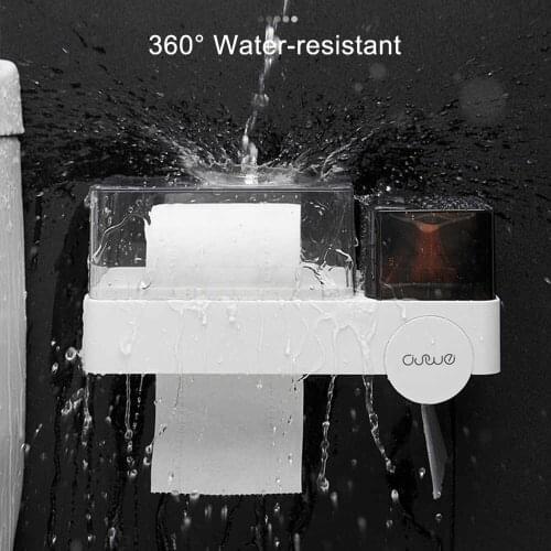 Waterproof Wall Mount Toilet Paper Holder Storage Towel Bathroom Tissue Paper Box Rack Bathroom Toilet Tissue Tube Storage Box