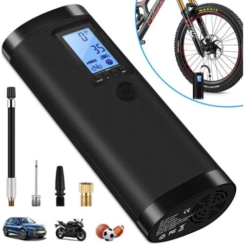 Air Pump Tyre Inflator for Car Bike Inflatable Balls Cordless Portable Air Compressor Digital Tire Inflator for Car Bicycle Tube