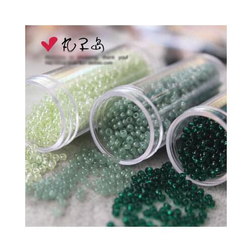 2mm Japanese rice beads, green, Dongbao TOHO, Yuki MIYUKI 15g