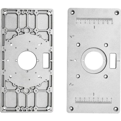 1SET Aluminum Router Table Insert Plate 235mm*119mm *8mm Woodworking Benches with Bushing Ring Screw Trimming Machine Flip Plate