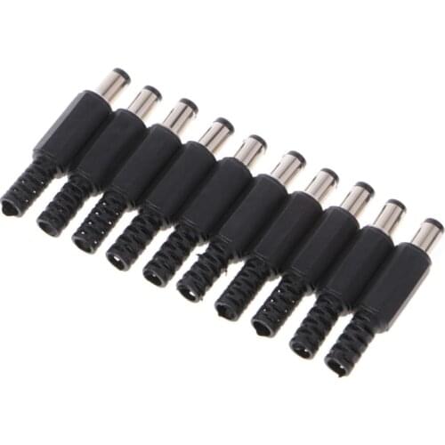 10 Pcs 5.5x2.5mm 5.5x2.1mm Male DC In-Line Plug Socket Jack Connector Adapter Plastic Cover