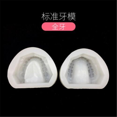 2pc Silicone Dental Plaster Model Mold Mould of Edentulous Jaw Complete Cavity Block With Hole