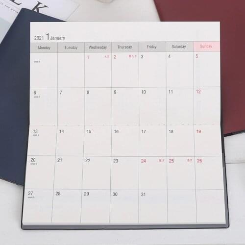 2021 calendar diary planner notepad, check list daily organizer, management time handbook schedule agenda small diary