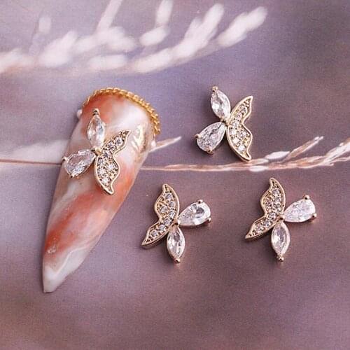 5pcs TN4963 butterfly Alloy Zircon Nail Art Crystals Rhinestone jewelry nails accessories supplies nail art decorations charms