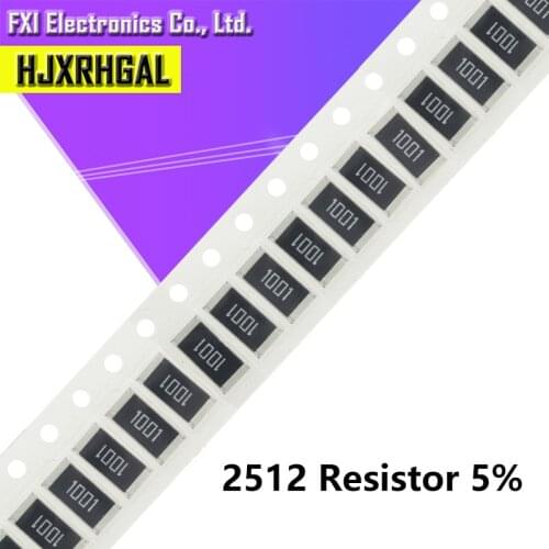 50Pcs 2512 SMD chip fixed 5% 1W 0.1R 0.01R 0.05R 0.001R 0.33R 1R 0R 10R 100R 2W 0.001 0.01 0.1 0.33 0.05 1 0 10 100 ohm