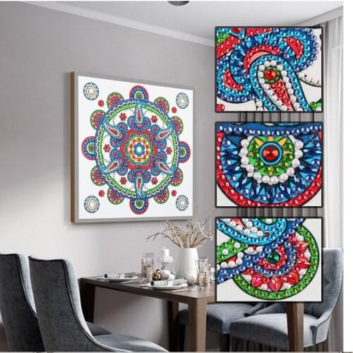 DIY Diamond Embroidery Mandala Flower Special Shaped Diamond Painting Rhinestone Crystal New Shelves Home Decor Partial Diamond