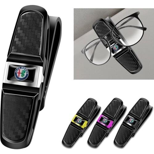 Car Accessories Interior Decoration Auto Sun Visor Glasses Holder For Alfa Romeo 159 Giulietta 147 156 GT Stelvio Disco Volante