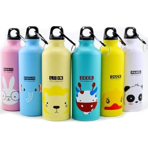 Large Capacity Aluminum Sports Water Bottle Cartoon Children Man Woman Drinking Cup Gift Cup Animal Creative Teapot