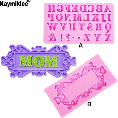 C257 Sugarcraft Capital Letter Number Silicone Mold Fondant Frame GumpasteCake Decorating Tools Chocolate Gumpaste Mold