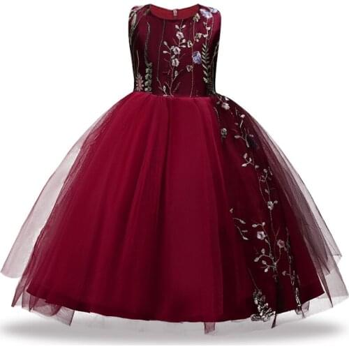 2018 Summer Kids Clothes Girls Flower Dress Children Embroidery Party Dresses Baby Princess Sequined Swallowtail Wedding dress