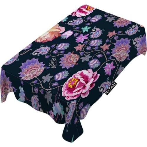 Fantasy Flowers Tablecloth Romantic Beautiful Berry Paisley Fashion Polyester Fabrics Tablecloth