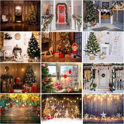 SHENGYONGBAO Christmas day Backgrounds For Photography Winter Snow Gift Baby Newborn Portrait Photo Backdrops 210316SLT-01