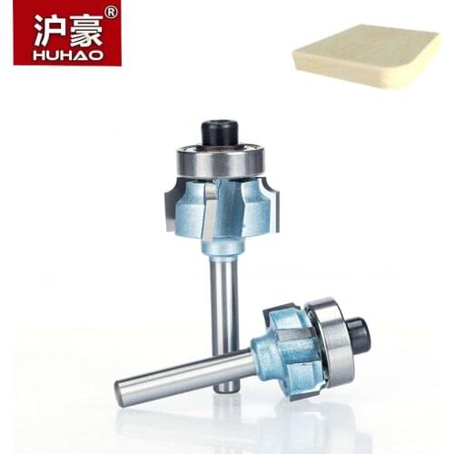 HUHAO 1pc 1/4" Woodworking Bit With Bearings CNC Tool Four Teeth Trimming Milling Cutter Router Bits For Wood High Speed Steel