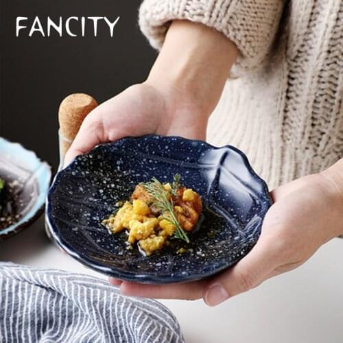 FANCITY Japanese special-shaped dish household sauce dish creative ceramic seasoning dish soy sauce dish commercial small plate