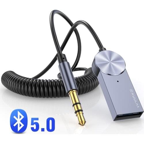 KUULAA Aux Bluetooth Adapter Dongle Cable for Car 3.5mm Jack Aux Bluetooth 5.0 Receiver Speaker Audio Music Wireless Transmitter