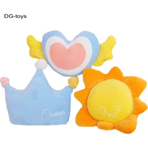 Flying Wings Candy Heart Plush Pillow Soft Stuffed Sun Cloud Crown Metor Throw Pillow Sofa Decor Sky Cushion For Girl Room