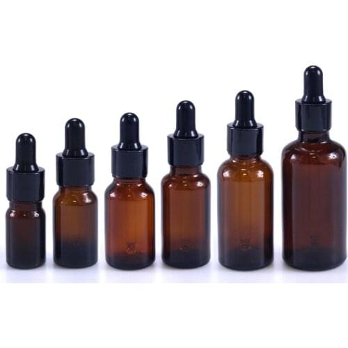 10 x 5ml 10ml 15ml 20ml 30ml 50ml 100ml Glass Eye Dropper Drop Amber Glass Aromatherapy Liquid Pipette Bottle Refillable Bottles