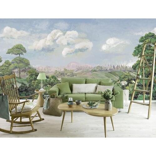 Bacaz Sky Cloud 3d Mountain Wallpaper Mural for Living Room Background 3d Forest Papel Murals Photo Wall paper 3D Wall Stickers