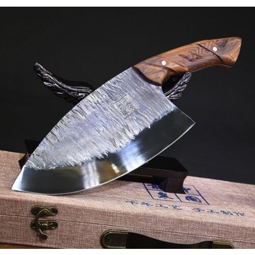Curved Pointed Sharp Slicing Knife Ghost Hand Made Ancient Forging Hand Forged Retro Household Kitchen Knife Chef Knives