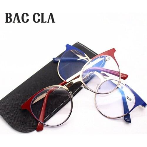 Reading Glasses Ladies Men Retro Anti-blue Light Reading Glasses Anti-fatigue Transparent Lens Metal Two-tone Glasses +1.0 +3.5