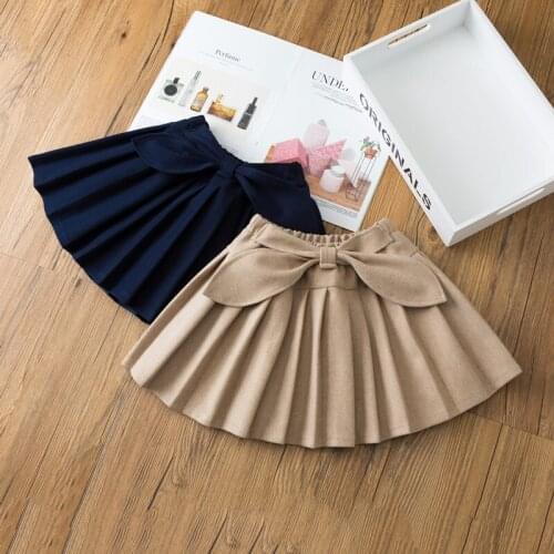 Girls Pleated Skirts Fashion School Girls Clothes Children Costume Princess Bow Skirt DT311