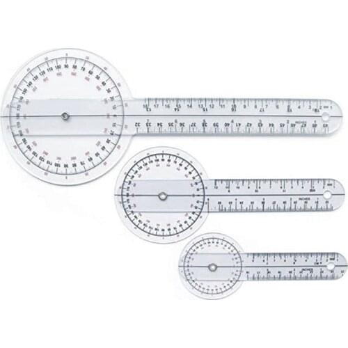 PPYY NEW -3Pcs/Set Spinals Goniometer Protractors Userful Multi-Ruler Goniometer Angle Medical Spinal Ruler 360 Degree 180 Degre