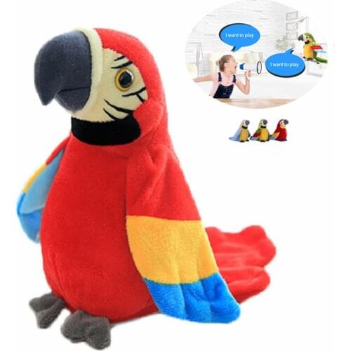 Record Soft Parrot Talking Developing Toys for Babies Educational Voice Changer Bird Children Battery Chirstmas Electronics Gift