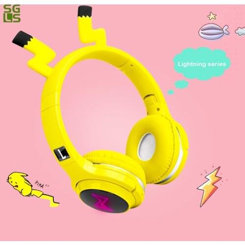 Cartoon Bluetooth 5.0 wireless headset foldable cartoon series LED wireless sports auriculares childrens gift for Xiaomi Huawei
