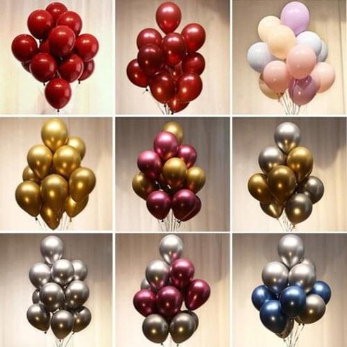 Metallic Latex Balloons Mixing Macaron Gem Red Air Balloon Set Birthday Wedding Party Decoration