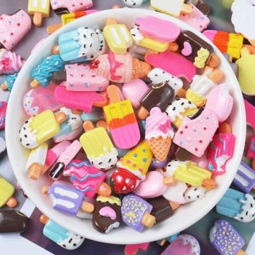 Resin Ice Cream Charms For Slime Filler Decor DIY Polymer Clay Addition Slime Accessories Lizun Model Tool For Kids Toys Food