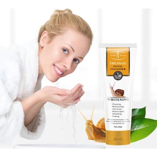 Snail Facial Cleanser Deep Cleansing Blackhead Acne Oil Control Face Wash Shrink Pores Anti Aging Face Skin Care 100g