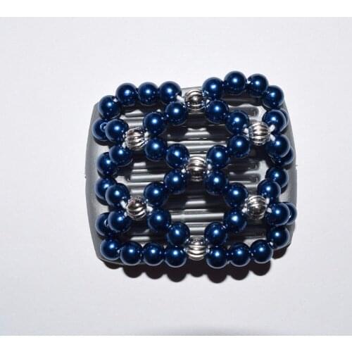 Dark blue beads small size magic comb 40 pcs/lot beautiful comb Easy to Use for young&old