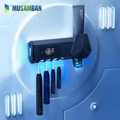 MUSAMBAN UV Toothbrush Holder Toothbrush Sterilizer Automatic Toothpaste Dispenser Squeezer Rack Bathroom Shelf Accessories Set
