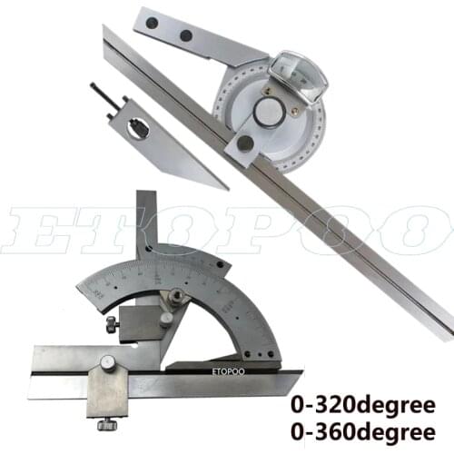 0-360degree Universal Protractor 0-320 Degree Precision Goniometer Angle Measuring Finder Ruler Tool Woodworking Measuring Tool