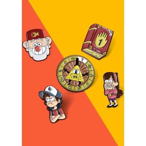 Magic Book Turntable Enamel Pins Badge Cartoon Classic Character Brooches Anime Backpacks Lapel Pin Jewelry Gift For Kids Friend