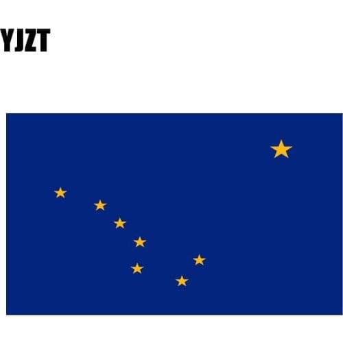 YJZT 12.6CM*7.4CM Motorcycle Creative Reflactive Alaska Usa American Flag Car Sticker PVC Decal 6-0336