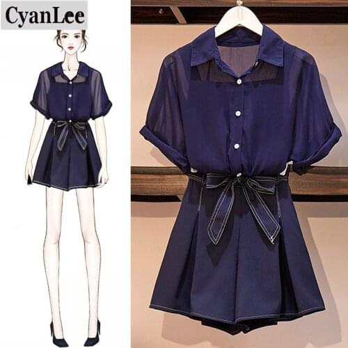 Cyanlee Plus Size 3 Piece Set Women Summer Navy Tops Solid Vest And Wide Leg Shorts Office Lady Suit Casual Work 3 Pcs Lady Set