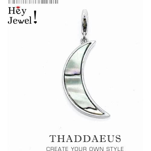 Charms Colorful Shell Moon 2019 Summer Brand New Fashion Trendy Gift 925 Sterling Silver DIY Jewelry Making for Women Men