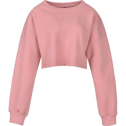 Winter Oversized Long-Sleeved Sweatshirt Fleece Pullover Bottoming Shirt Women Warm Loose Solid Crop Top Hoodies Clothing Street