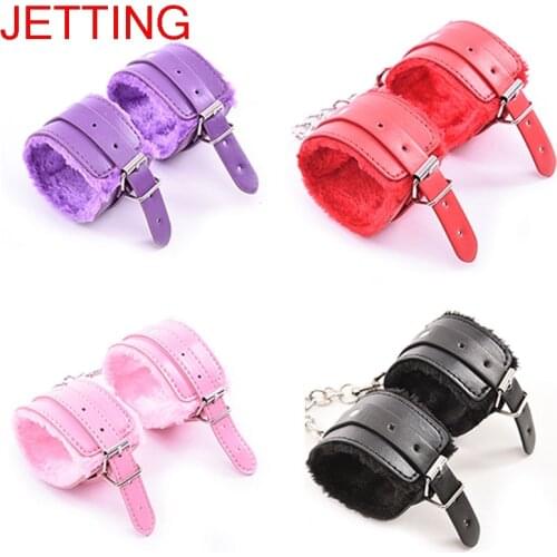 PU Leather Handcuffs Restraints Bandage Lady Girl Bracelet 1 Pair Women