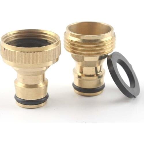 1pc Copper 3/4" Thread Quick Connector Faucet Joint 16mm Hose Adapter Garden Irrigation Water Gun Washing Machine Car Wash Joint