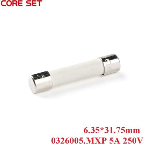 100Pcs 10Pcs 0326005.MXP 5A 250V Slow Blow Ceramic Fuse 6.35*31.75mm NEW