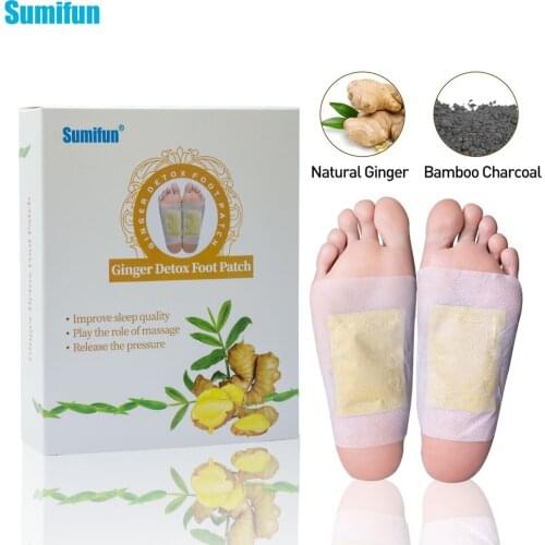 12pcs Ginger Detox Foot Patch Loss Weight Foot Patch Improve Sleepping Anti-swelling Detox Dispel Dampness Foot Patch with Box