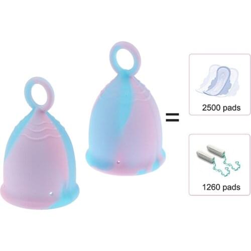 15Styles Colour Model Women Cup Reusable Cup Menstrual Cup Medical Grade Soft Silicone Lady Period S/L Sizes Random Color