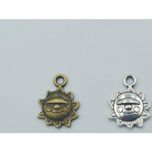 26pcs Vintage zinc alloy Sun charms fit DIY handmade Jewelry Pendant Bracelet Accessories making 15*12mm